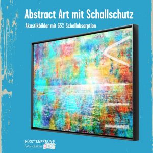 Abstraktes, maritimes und stylishes Schallschutzbild von KÜSTENFREUND, eine Eigenkreation von Jan-Karsten Stöver im Rahmen.