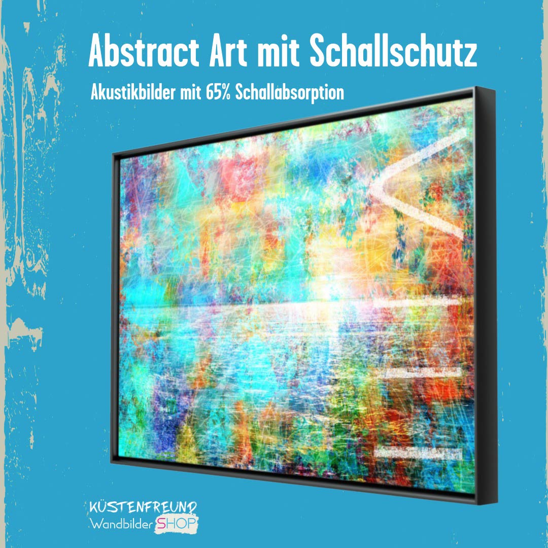 Abstrakte Schallschutzbilder - martim und stylish direkt von KÜSTENFREUND Abstraktes, maritimes und stylishes Schallschutzbild von KÜSTENFREUND, eine Eigenkreation von Jan-Karsten Stöver im Rahmen.